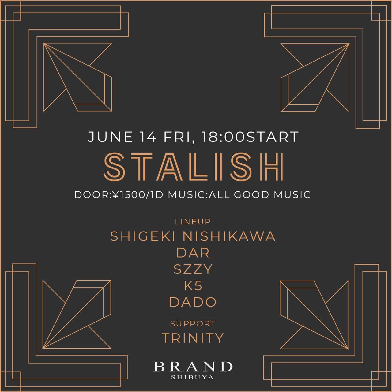 STALISH 2024年06月14日(金曜日)に渋谷 クラブのBRAND SHIBUYAで開催されるALL MIXイベント