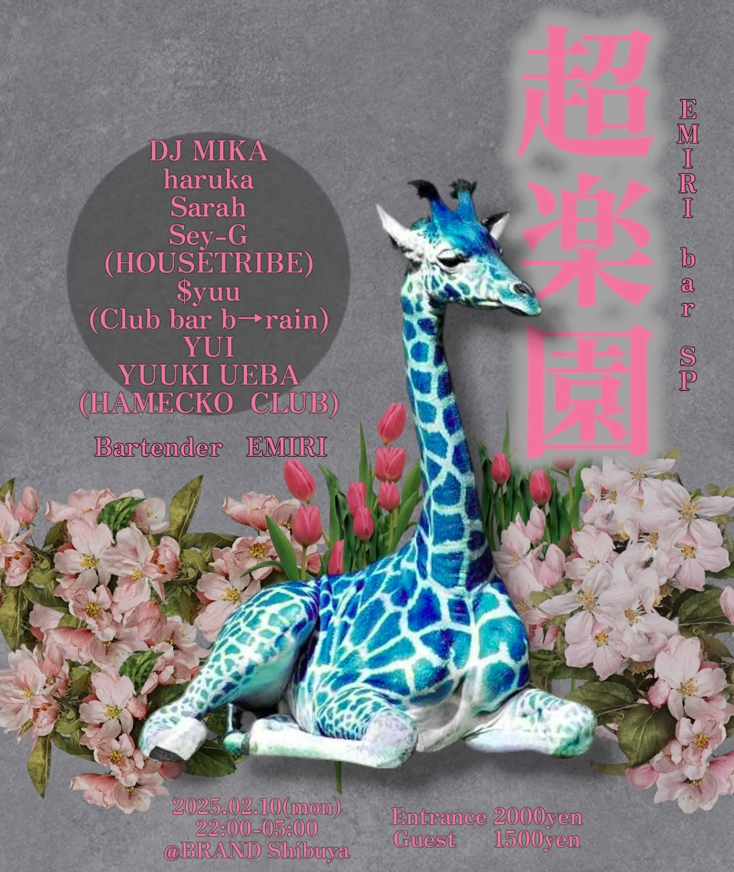 超楽園 2025年02月10日（月曜日）に渋谷 クラブのBRAND SHIBUYAで開催されるALL MIXイベント