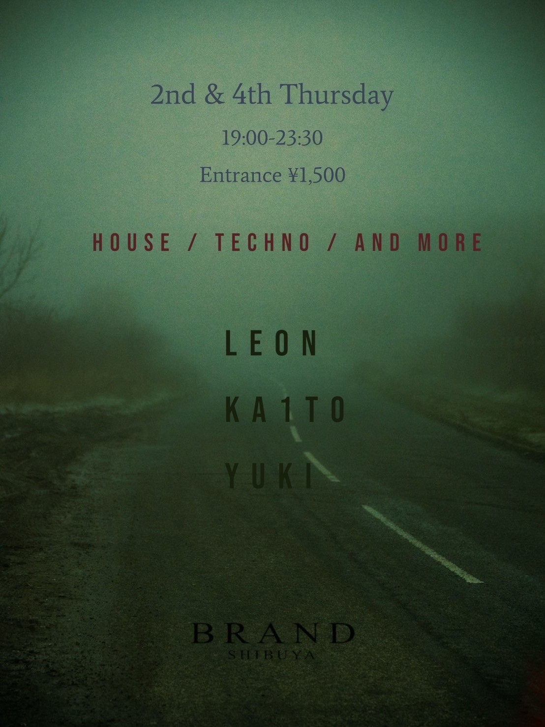 BRAND Thursday 2025年02月13日（木曜日）に渋谷 クラブのBRAND SHIBUYAで開催されるHOUSEイベント