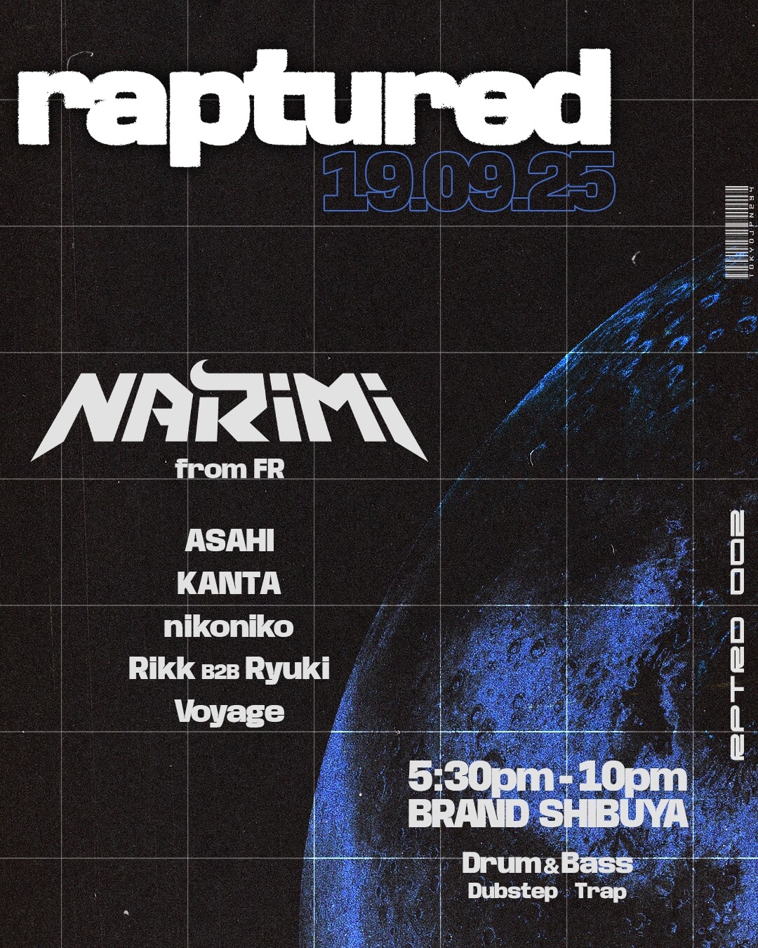 raptured 2025年09月19日(金曜日)に渋谷 クラブのBRAND SHIBUYAで開催されるALL MIXイベント